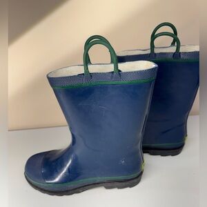 Western Chief Kids US 4 Navy/Green Rain Boots